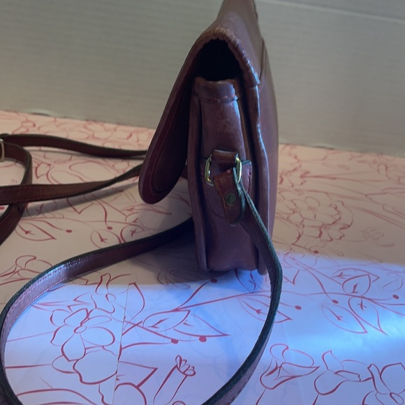 MICHAEL GREEN LEATHER CROSSBODY BAG * VINTAGE * - Picture 3 of 6